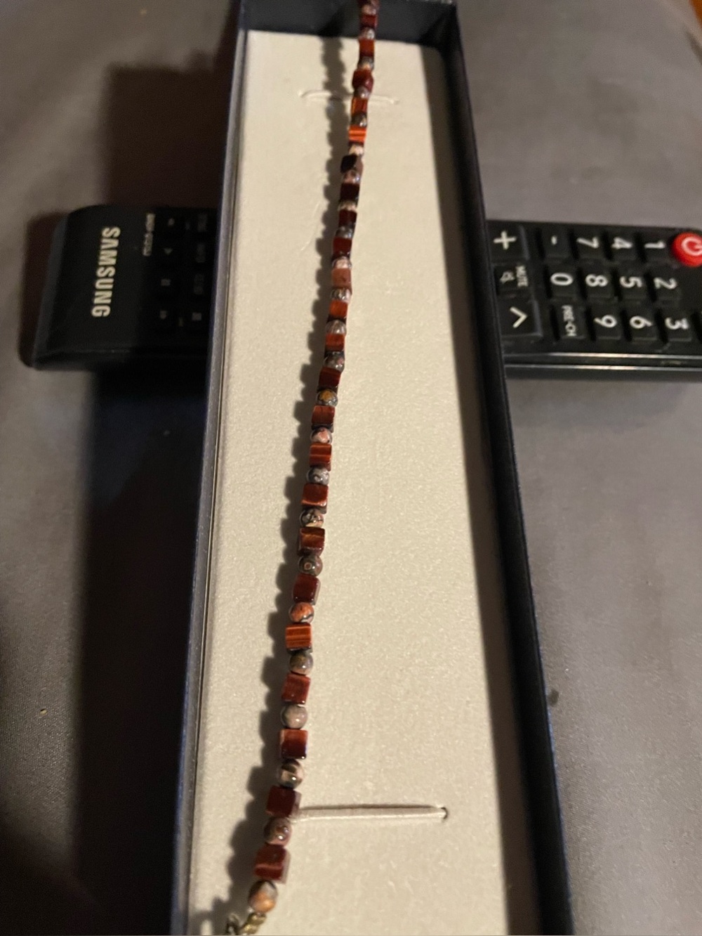 Handcrafted Brown Beaded ankle Bracelet - Natural Tigers Eye Stone Women Jewelry
